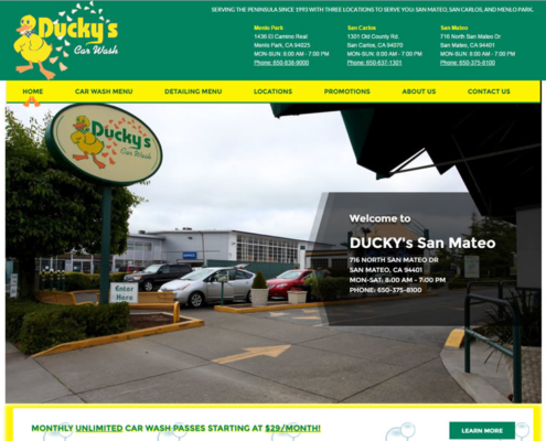 Ducky's Car Wash - Web Design