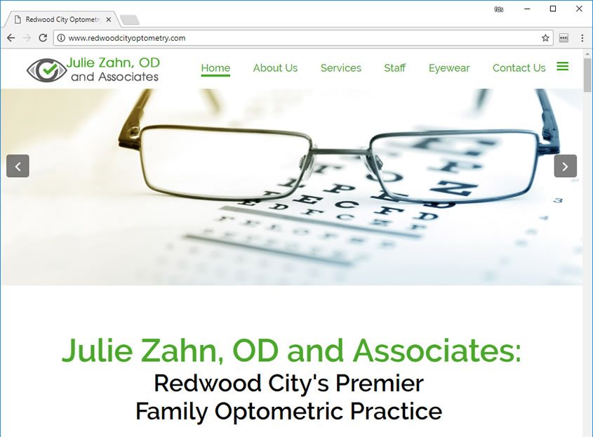 Julie Zahn, OD - Web Design